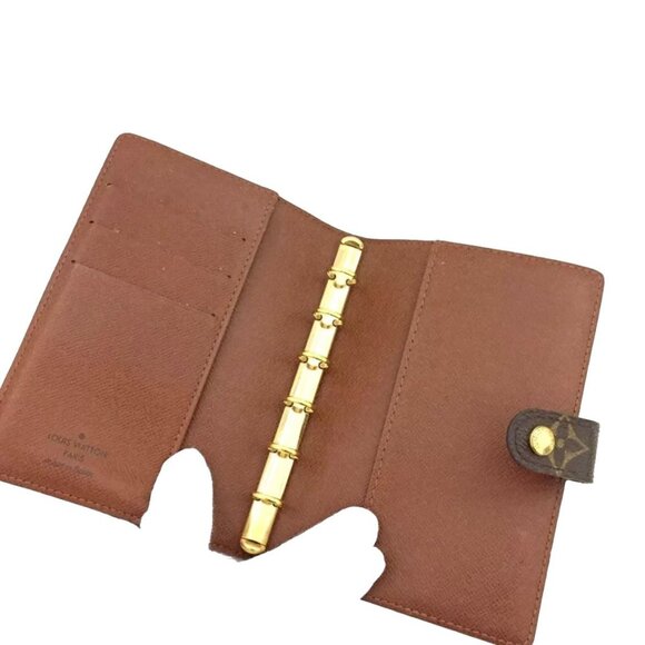 Louis Vuitton: Monogram "LV" Logo & Leather Folding Wallet/Agenda #030 - Picture 5 of 7